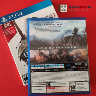 PS4 - The Witcher 3 - Wild Hunt - Bonus Cont