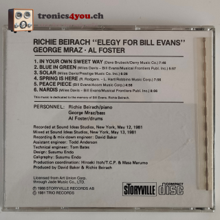 CD - Richie Beirach – Elegy For Bill Evans