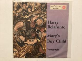 Harry Belafonte Single - Mary’s Boy Child / Venezuela 