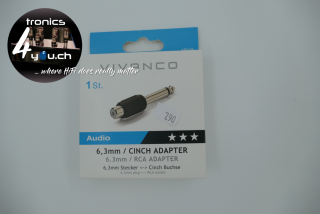 Audio 6,3mm Stecker mit RCA Adapter